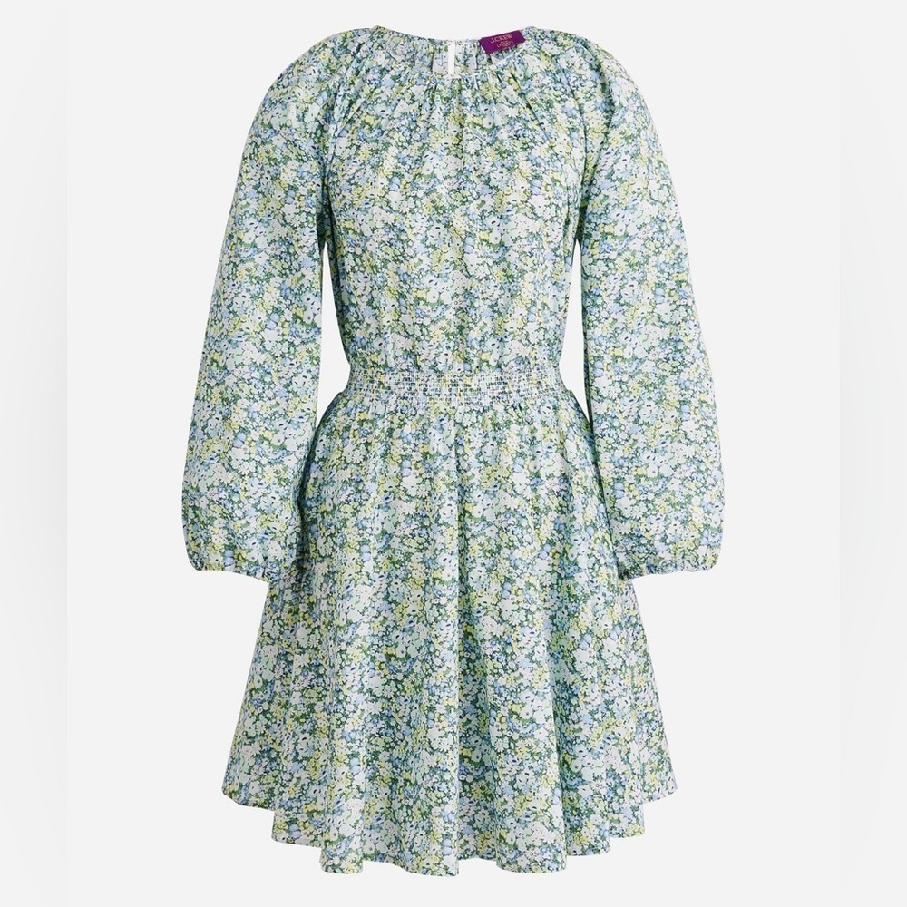 J. Crew Palermo smocked-waist mini dress in Liberty® Thorpe Hill fabric Small